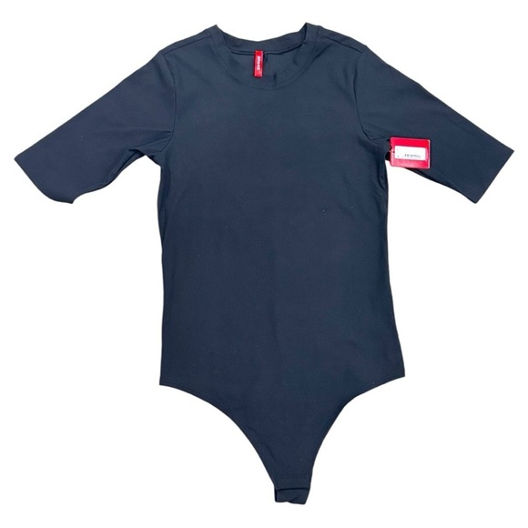 SPANX Suit Yourself Rib-Knit Short Sleeve Crewneck Bodysuit Size Small NEW - Picture 9 of 11